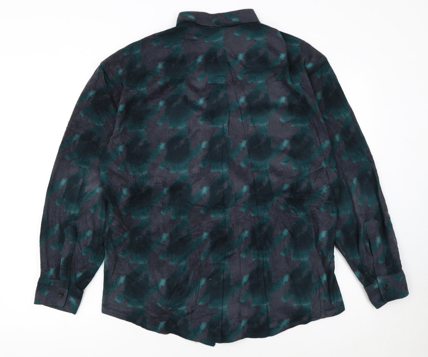 Fila Men's Green Flannel Camouflage Button-Up Shirt Size M