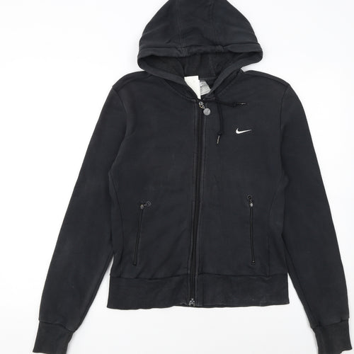 Nike Women’s Black Full Zip Hoodie Size M 10/12 Hooded Sweatshirt