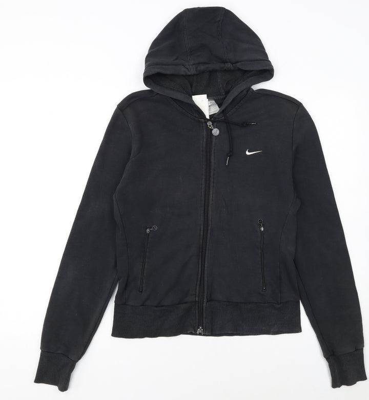 Nike Women’s Black Full Zip Hoodie Size M 10/12 Hooded Sweatshirt
