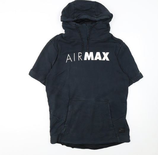 Nike Air Max Women’s Black Short Sleeve Pullover Hoodie Size L
