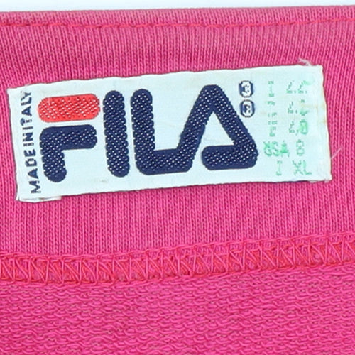 FILA Women's Pink Cotton V-Neck Button Cardigan Size L