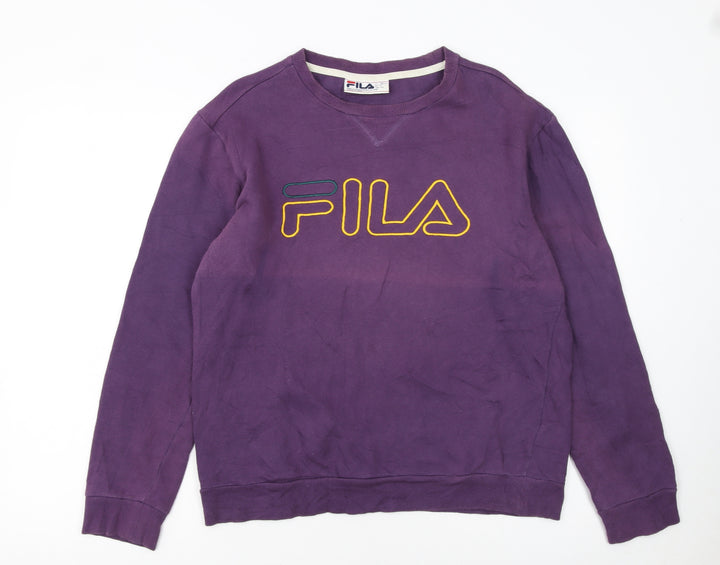 Fila Women's Purple Crew Neck Logo Sweatshirt Size S Relaxed Fit