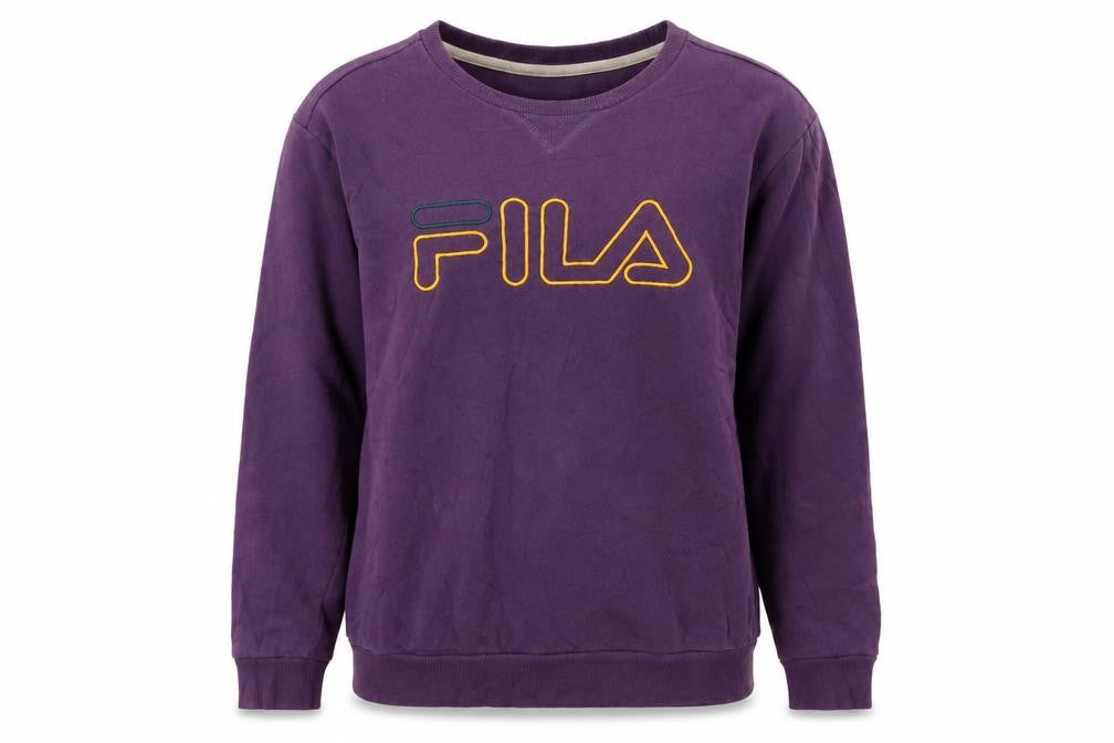 Fila Women's Purple Crew Neck Logo Sweatshirt Size S Relaxed Fit