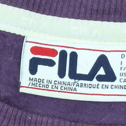 Fila Women's Purple Crew Neck Logo Sweatshirt Size S Relaxed Fit