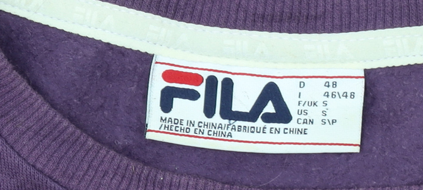 Fila Women's Purple Crew Neck Logo Sweatshirt Size S Relaxed Fit