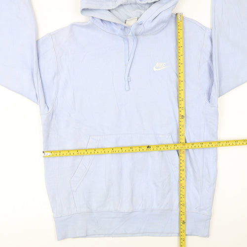 Nike Men's Blue Pullover Hoodie Small Fleece Cotton Logo Sweatshirt