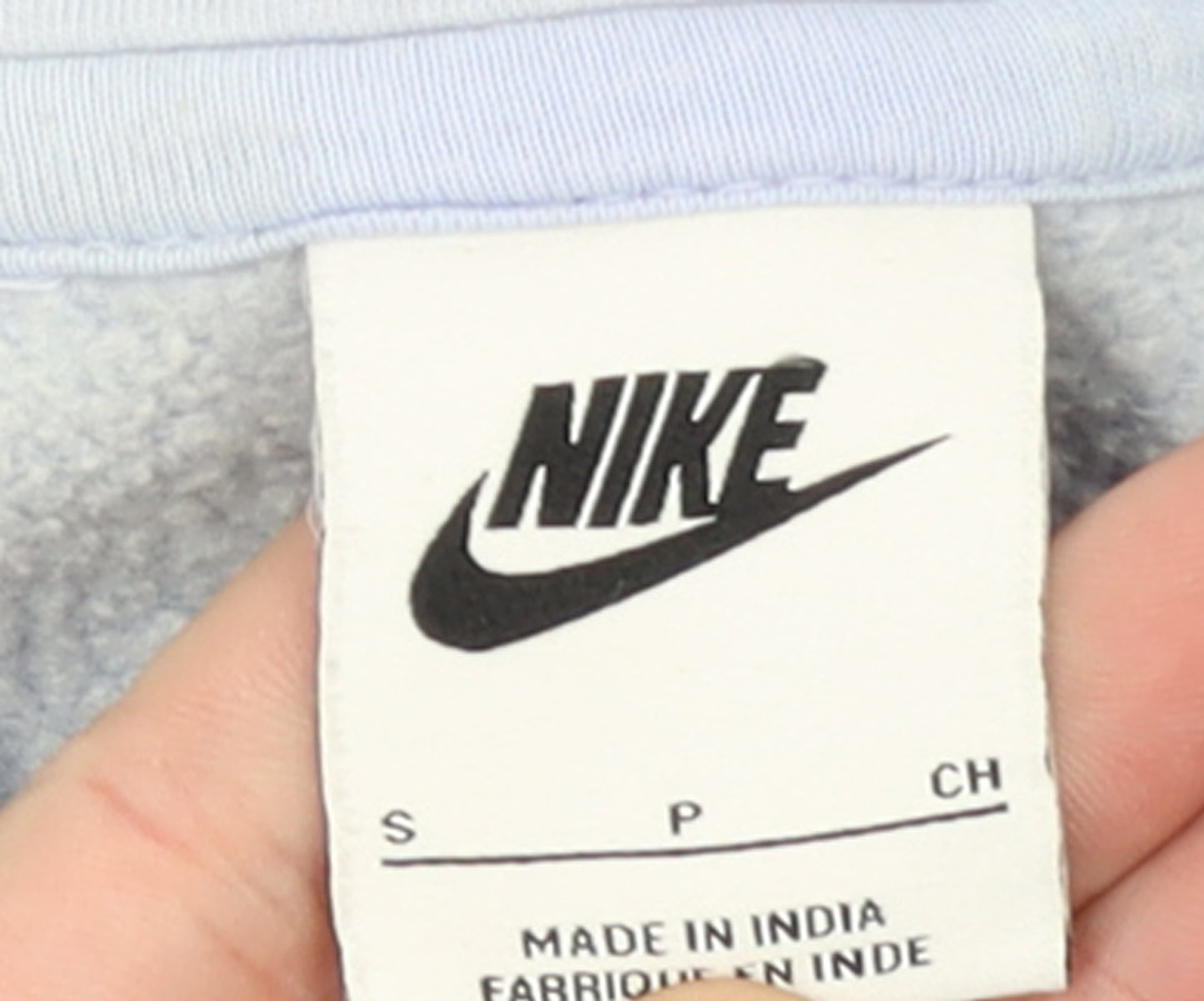 Nike Men's Blue Pullover Hoodie Small Fleece Cotton Logo Sweatshirt