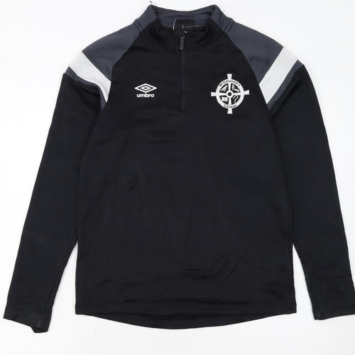 Umbro Boys Black 158 Football 1/4 Zip Training Sweatshirt Top