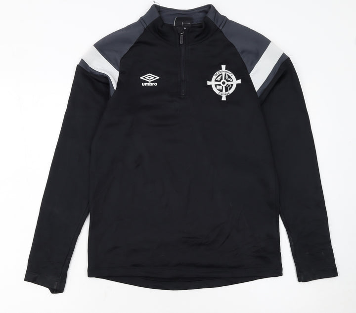 Umbro Boys Black 158 Football 1/4 Zip Training Sweatshirt Top
