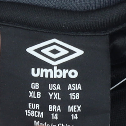 Umbro Boys Black 158 Football 1/4 Zip Training Sweatshirt Top