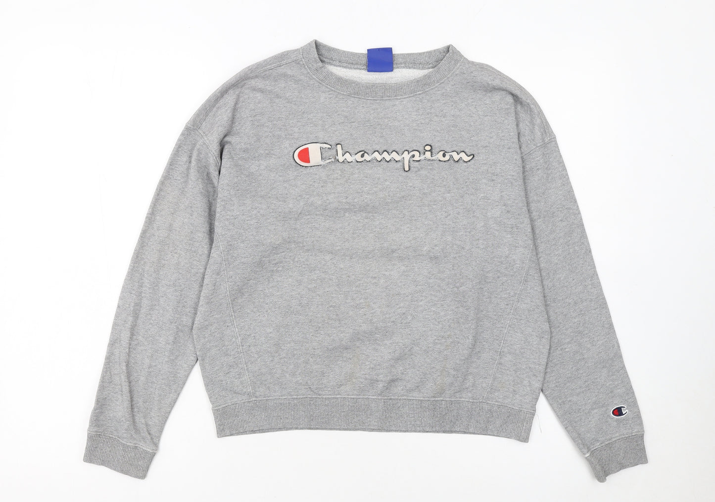 Champion Girls Grey Large 11-12 Years Pullover Crew Neck Sweatshirt