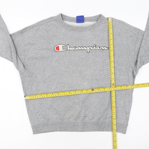 Champion Girls Grey Large 11-12 Years Pullover Crew Neck Sweatshirt