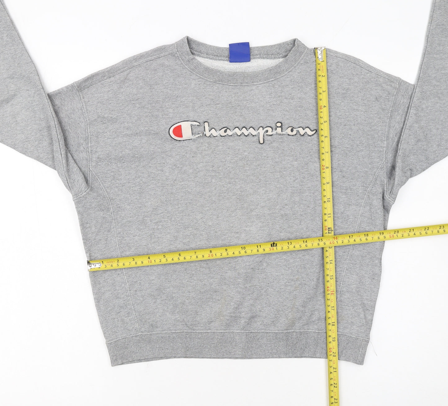 Champion Girls Grey Large 11-12 Years Pullover Crew Neck Sweatshirt