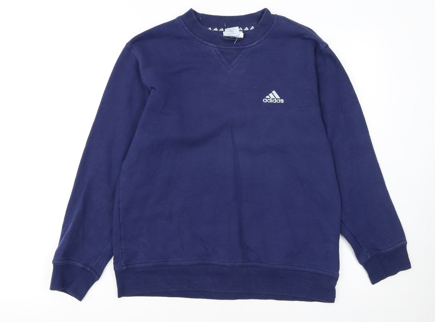 Adidas Boys Blue Crew Neck Pullover Fleece Sweatshirt 14 Years