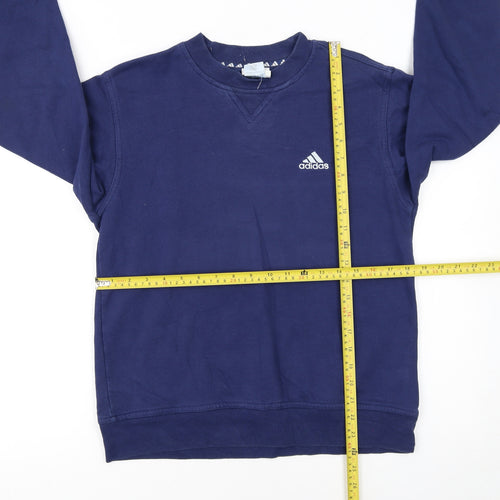 Adidas Boys Blue Crew Neck Pullover Fleece Sweatshirt 14 Years