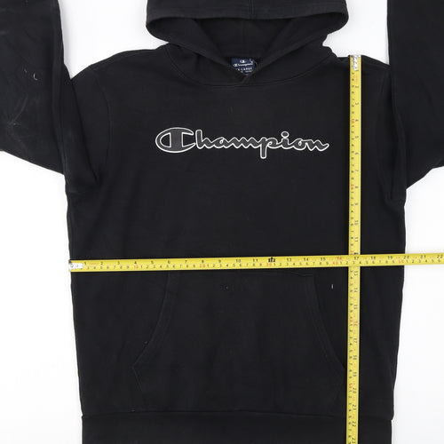 Champion Boys Black Pullover Hoodie 15-16 Years Logo Fleece Sweatshirt