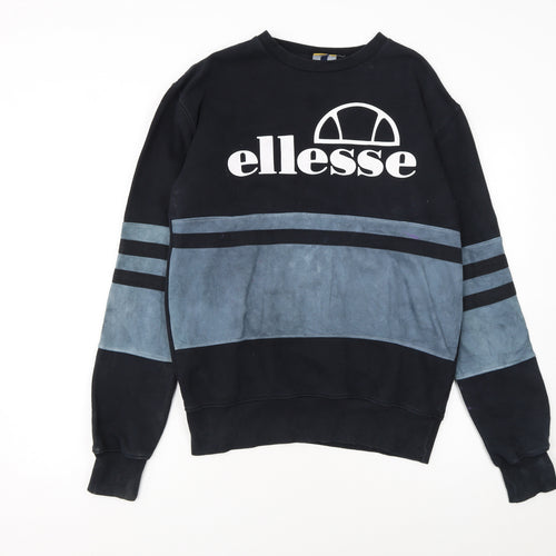 Ellesse Womens Black & Grey Crew Neck Pullover Sweatshirt Size 10