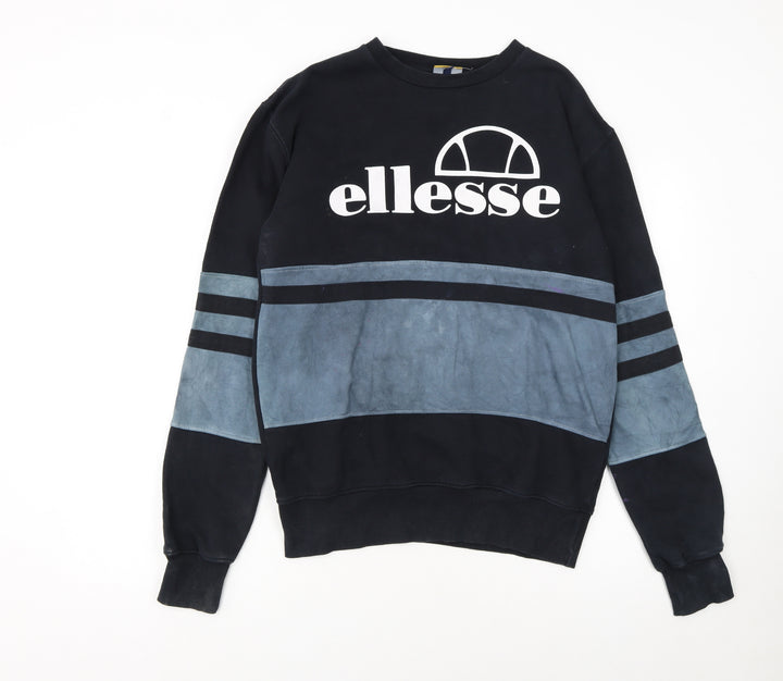 Ellesse Womens Black & Grey Crew Neck Pullover Sweatshirt Size 10