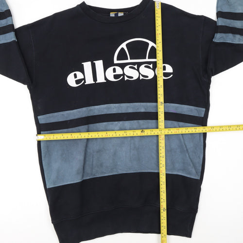 Ellesse Womens Black & Grey Crew Neck Pullover Sweatshirt Size 10