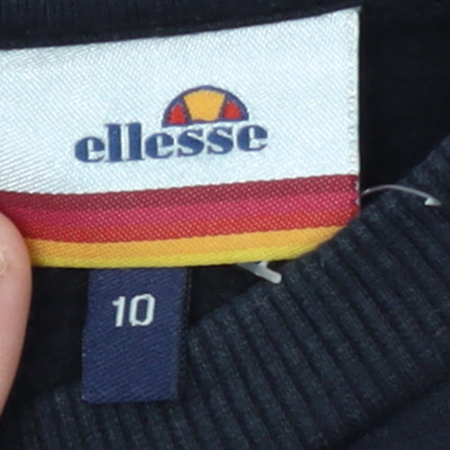 Ellesse Womens Black & Grey Crew Neck Pullover Sweatshirt Size 10