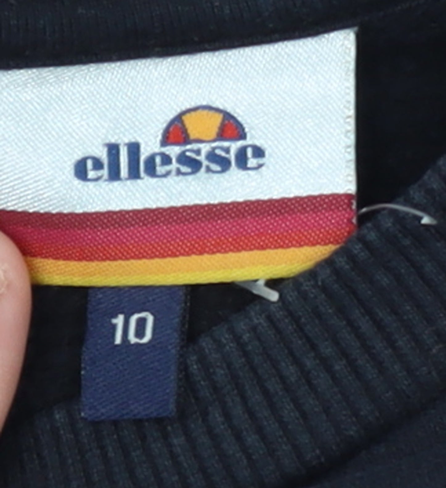 Ellesse Womens Black & Grey Crew Neck Pullover Sweatshirt Size 10