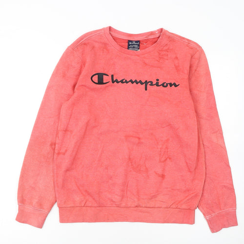Champion Girls Pink Cotton Blend Pullover Sweatshirt XL 13-14 Years Crew Neck
