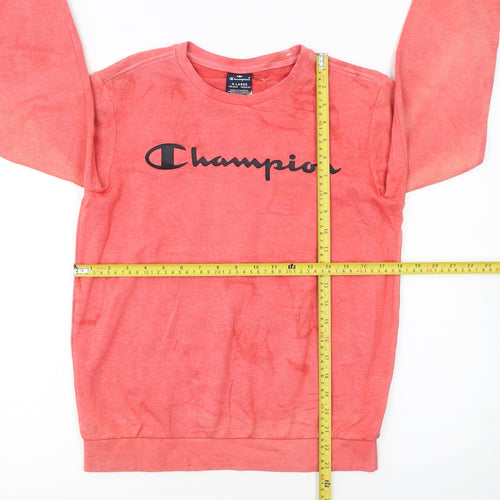 Champion Girls Pink Cotton Blend Pullover Sweatshirt XL 13-14 Years Crew Neck