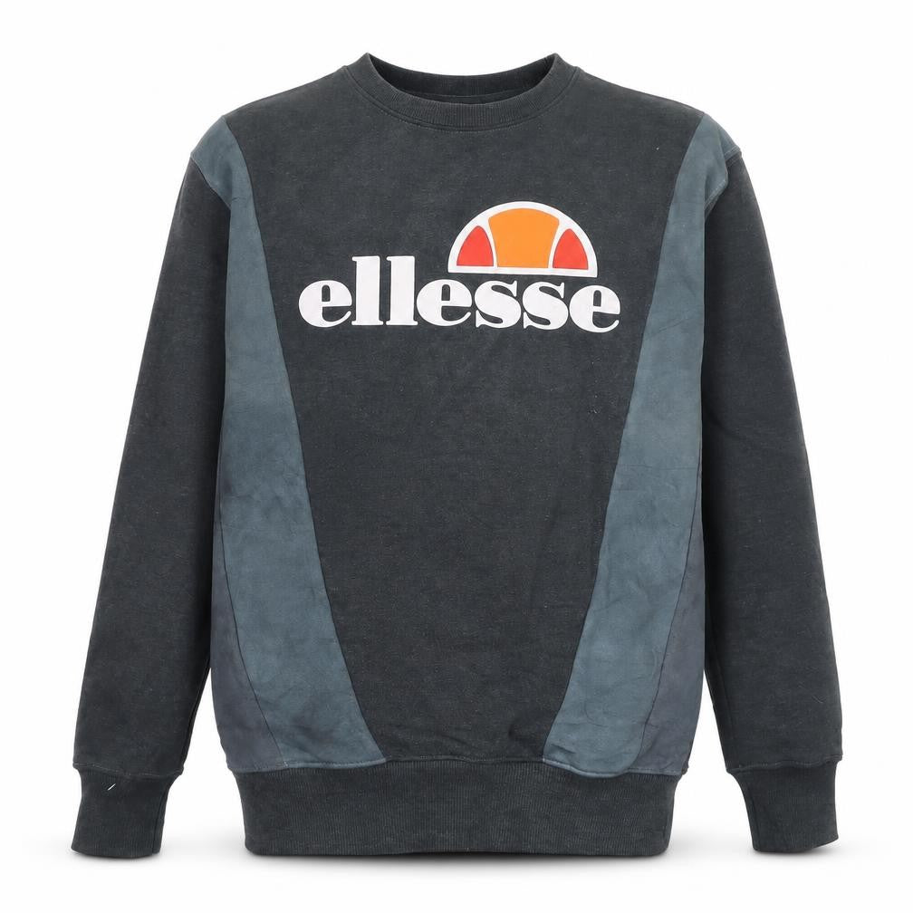 Front view of Ellesse girls’ black logo pullover sweatshirt uk 6 regular fit