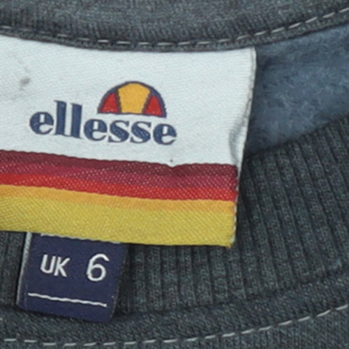 Ellesse Girls Black Logo Pullover Sweatshirt UK 6 Regular Fit
