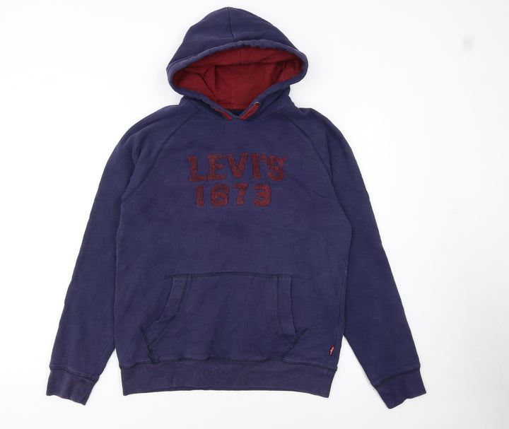 Levi's Girls Blue Pullover Hoodie 16 Years Fleece Lined Logo Sweatshirt