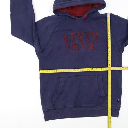 Levi's Girls Blue Pullover Hoodie 16 Years Fleece Lined Logo Sweatshirt