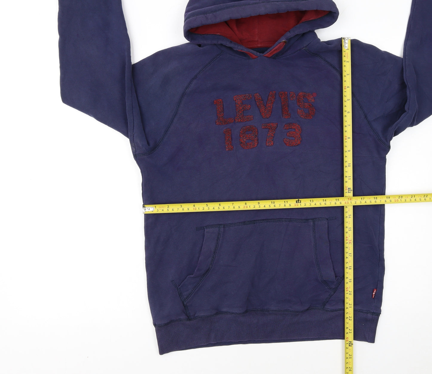 Levi's Girls Blue Pullover Hoodie 16 Years Fleece Lined Logo Sweatshirt