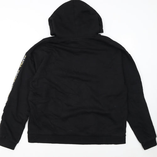 FILA Womens Black XL Pullover Hoodie with Logo Detail