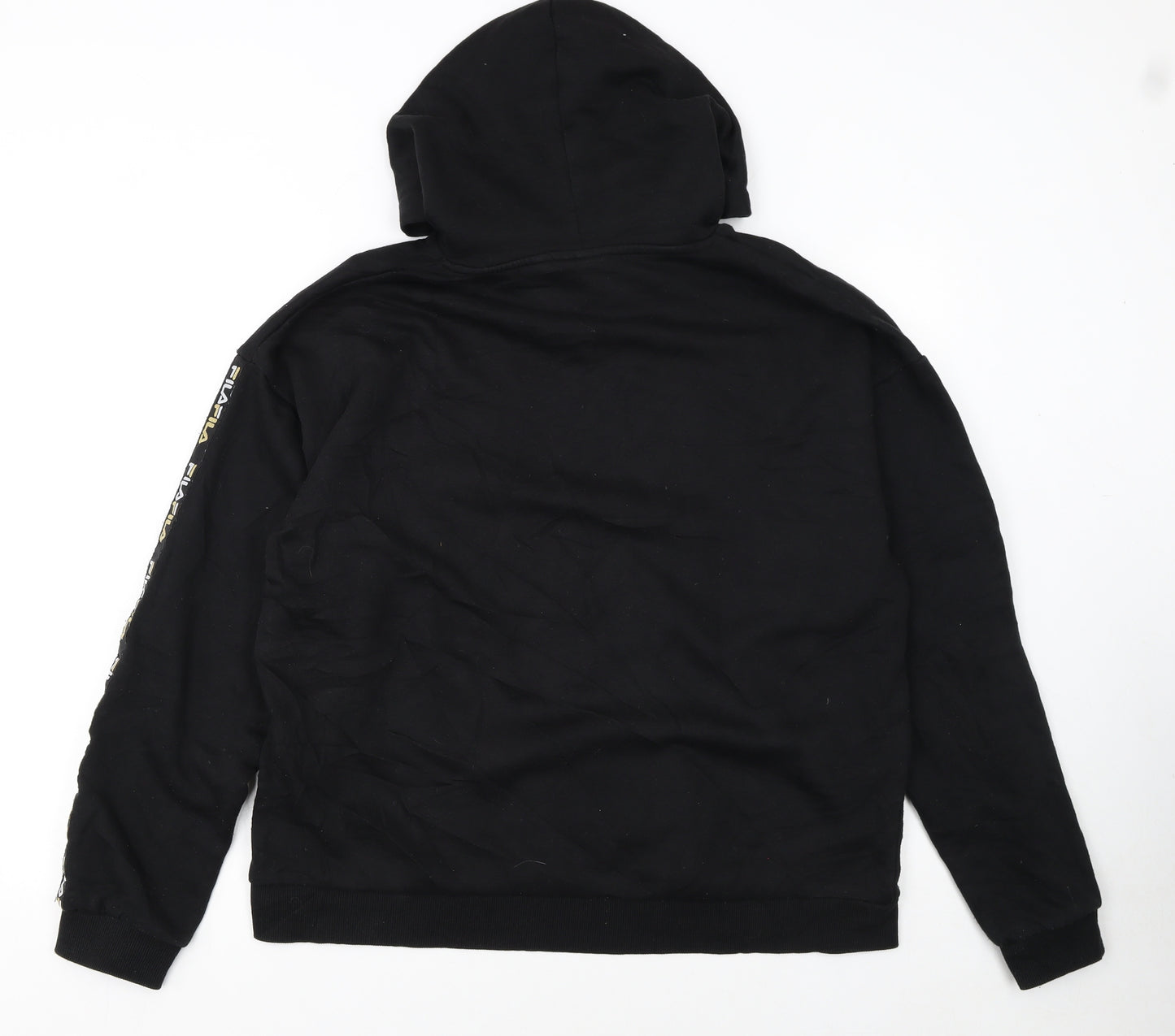 FILA Womens Black XL Pullover Hoodie with Logo Detail