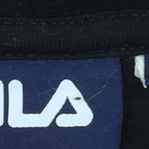 FILA Womens Black XL Pullover Hoodie with Logo Detail