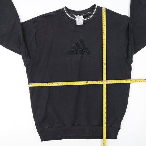adidas Boys Black Golf Pullover Sweatshirt Size L Crew Neck Embroidered Logo