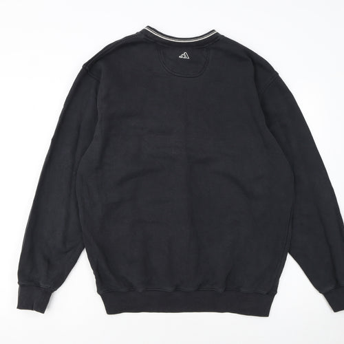 adidas Boys Black Golf Pullover Sweatshirt Size L Crew Neck Embroidered Logo