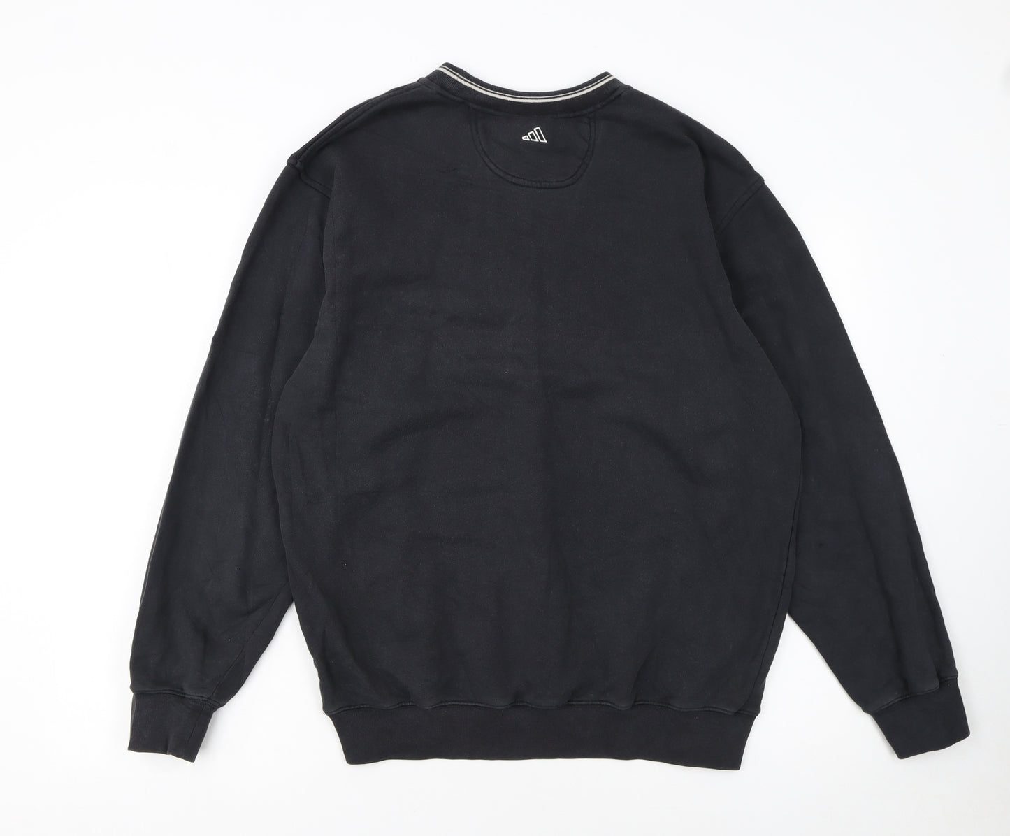 adidas Boys Black Golf Pullover Sweatshirt Size L Crew Neck Embroidered Logo