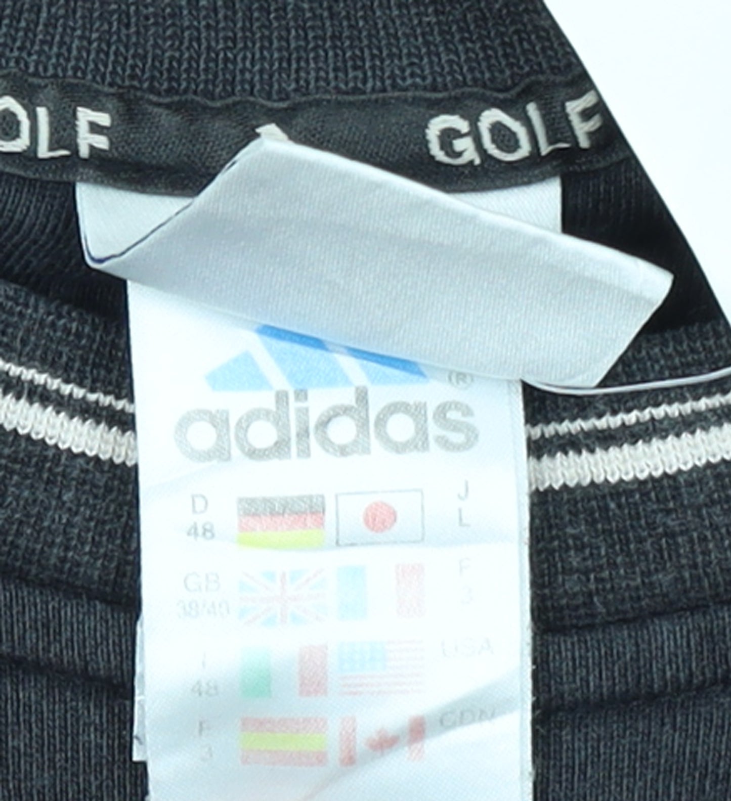 adidas Boys Black Golf Pullover Sweatshirt Size L Crew Neck Embroidered Logo