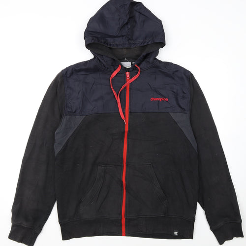 Champion Men’s Black Full Zip Hoodie L Sports Fleece Jacket