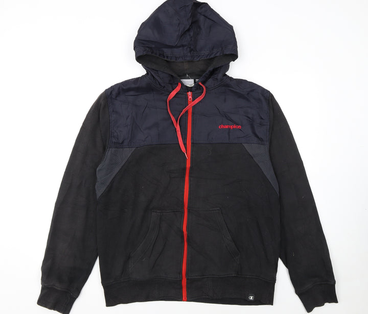 Champion Men’s Black Full Zip Hoodie L Sports Fleece Jacket