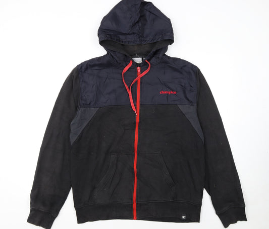 Champion Men’s Black Full Zip Hoodie L Sports Fleece Jacket