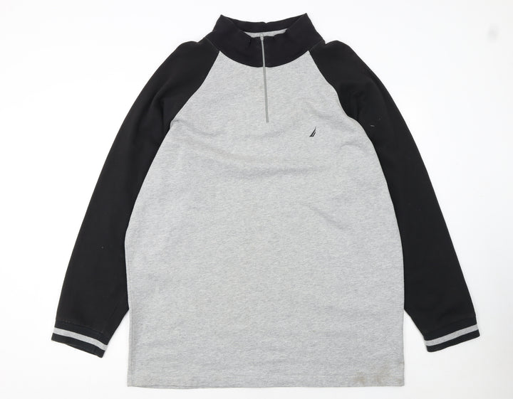 Nautica Men's Grey 1/4 Zip Pullover Sweatshirt XL