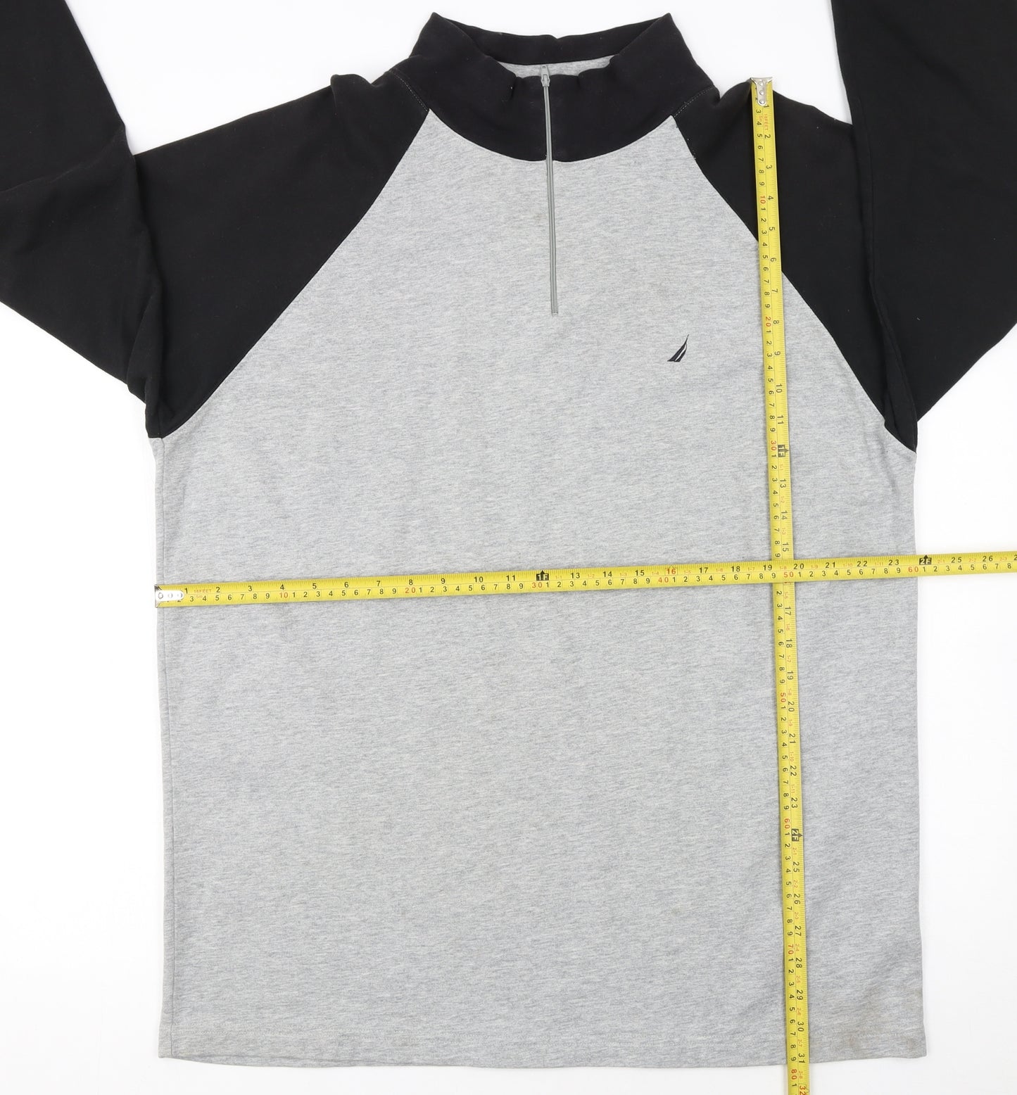 Nautica Men's Grey 1/4 Zip Pullover Sweatshirt XL
