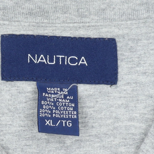 Nautica Men's Grey 1/4 Zip Pullover Sweatshirt XL