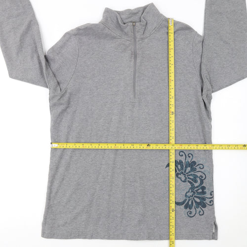 Eddie Bauer Womens Grey 1/4 Zip Cotton Pullover Sweatshirt L