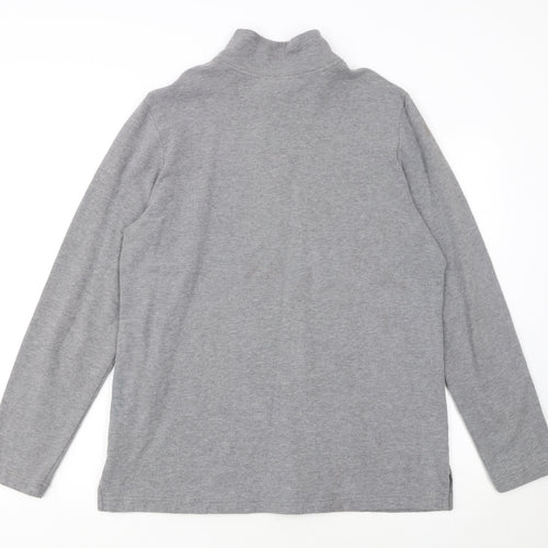 Eddie Bauer Womens Grey 1/4 Zip Cotton Pullover Sweatshirt L