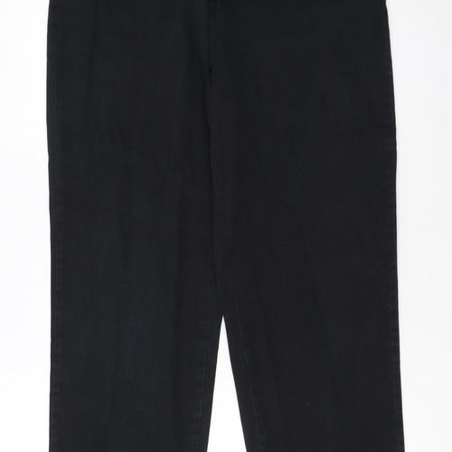 Lee Women's Black Petite Straight Chino Trousers Size 10