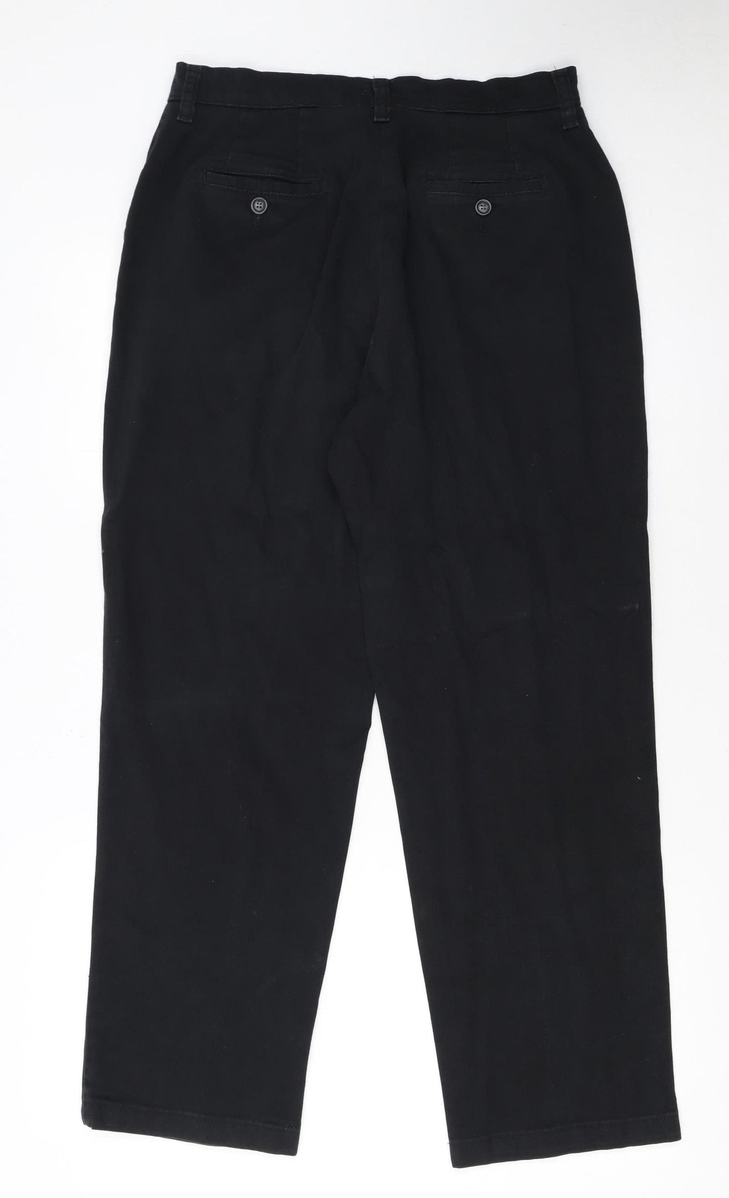 Lee Women's Black Petite Straight Chino Trousers Size 10