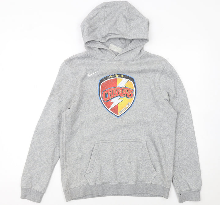 Nike Boys Grey Chargers Soccer Club Pullover Hoodie XL Fleece Sweatshirt